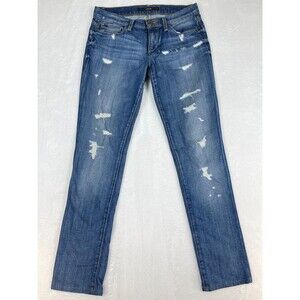 Joe's Jeans Womens Size 26 Cigarette Blue Skinny Distressed Stretch Denim